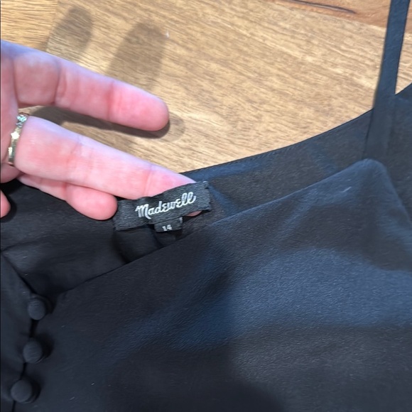Madewell Black Camisole with Button Detail - Picture 2 of 4